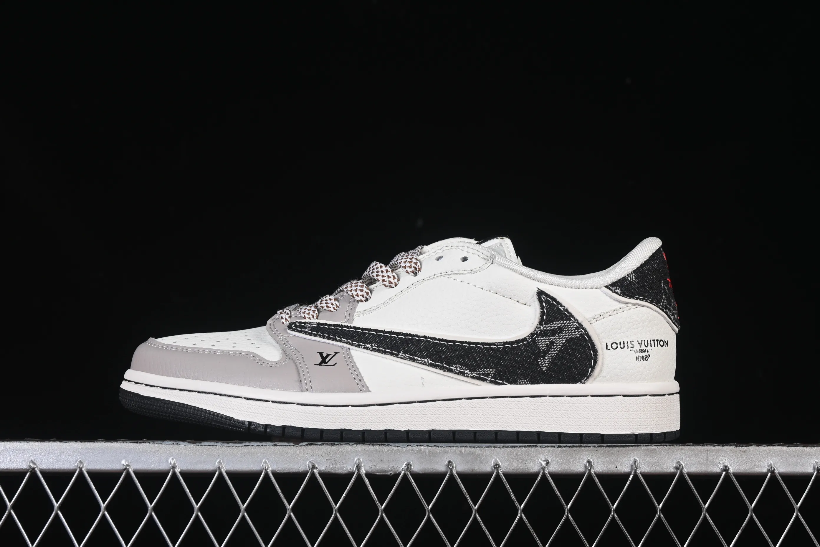 All categories Air Jordan Jordan series basketball shoes Air Jordan 1 Low High-end customized low-top sneakers Travis Scott x Fragment Design x Air Jordan 1 Low OG SP AJ1 Joe 1 LV joint beige denim low-top cultural casual sneakers JW1188-143